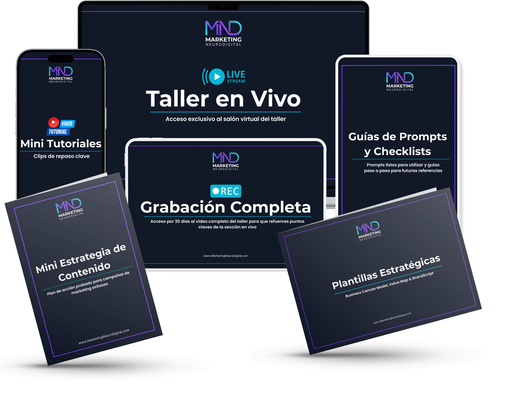 Vista previa de la interfaz de IA y los materiales del taller